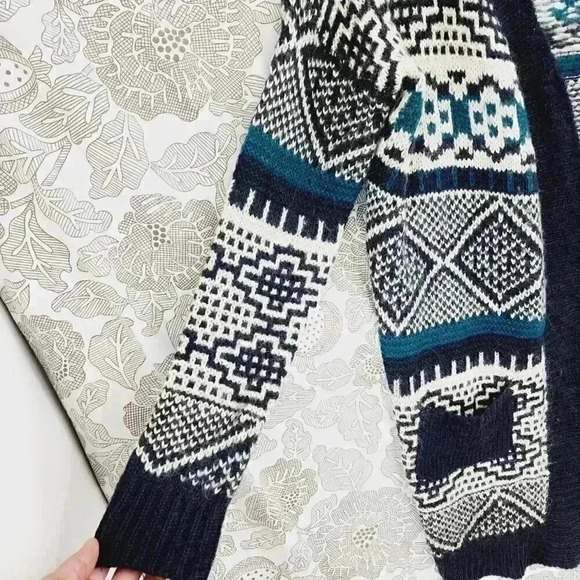 Freeway Ribbit Hair Blend Aztec Open Front Sweater Cardigan Women's S 8824 - Picture 4 of 8